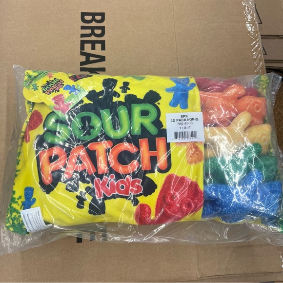 Sour Patch Other - Sour Patch Kids Fleece Pillow Filled 5 Plush Sour Patch Kids NWT 12x18inches